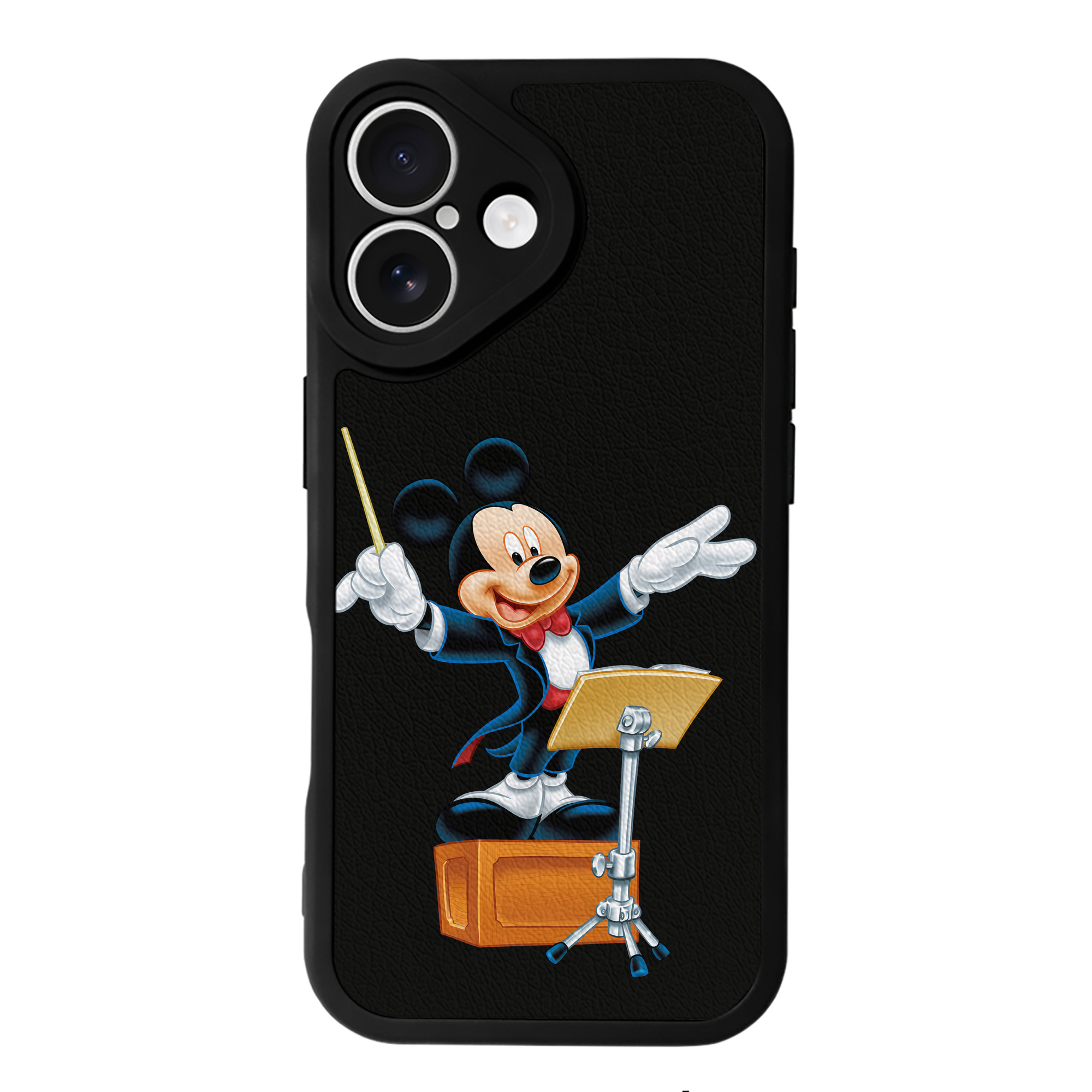 （画像用） ミッキーマウス Mickey Mouse 【iPhone 16シリーズ対応】シリコンスマホケース（レザー調） 材質：シリコン